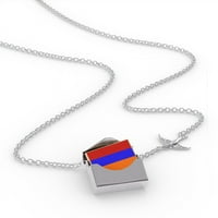 Ogrlica s medaljonom zastava Armenije u srebrnoj omotnici Neonblond