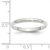 Polukružni prsten od bijelog zlata 11K, veličina 11