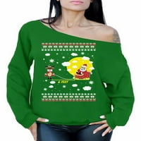 DUPER ZA ŽENSKIM božićnim duksericama za dame Sretan božićni džemper smiješni džemper Djeda Mraza Si stopala jelena