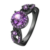 Ženski zaručnički prstenovi od ametista stvoreni od dragog kamenja, ljubičasti