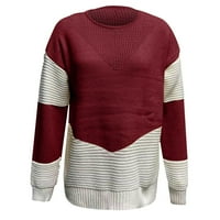 Ženski džemper vrhovi košulja pulover tanka fit lagana pletenica bluza dugi rukavi okrugli vrat Čvrsta boja džemper