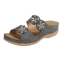 UHEOON Ortotske sandale za žene odjevene ljetne plantarne sandale za ravna stopala s lučnim podrškama udobne ljetne