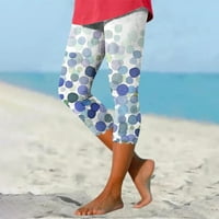 UTOIMKIO CROZORANJE HRANSKE BIJELA ZA WOMENS Ljetni elastični struk tiskane hlače za plažu na plaži