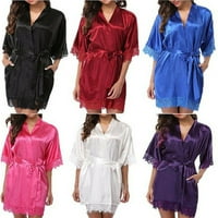 Žene svilena satenski ogrtač kamisole haljina pidžama