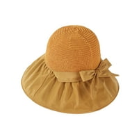 Ženski šešir za sunce, jednobojni vrtni šešir širokog oboda od 50+, žuti, veličina