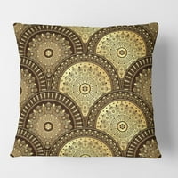 Designart Zlatni kružni uzorak I 'Moderni jastuk za bacanje u sredini stoljeća - 18x18