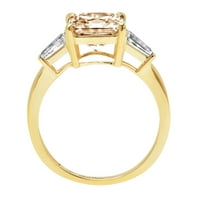 prsten od žutog moissanita asssher rezanog žutog zlata 18K, veličine 10,75 za godišnjicu zaruka
