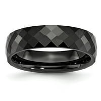 Keramički crni Fasetirani polirani zaručnički prsten veličina prstena-7