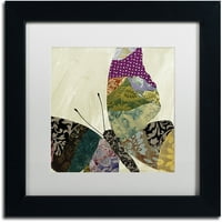 Zaštitni znak likovna umjetnost Brocade leptira I Canvas Art by Color Pekara bijela mat, crni okvir