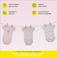Komplet odjeće za djevojčice za novorođenčad i dojenčad, poklon košare i tuševi, ružičasto cvijeće