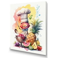 Dizajn Art slatka kuhar kuha s voćem number platno zidna umjetnost