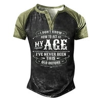 Muška majica, majica s grafičkim tekstom, Crna, vojna, zelena, bazen, Tamno siva, 3-inčni ispis, vanjski casual