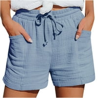 Ženske kratke hlače na rasprodaji ženske ljetne kratke hlače s elastičnim strukom Ležerne jednobojne kratke hlače