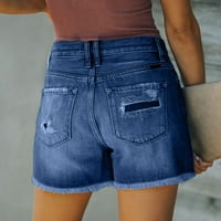 traperice za žene modni kratki kratki džep ženske hlače povremene donje traper seksi rupe traperice ženske traperice