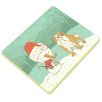 Engleski buldog snjegovića božićna kuhinja ili prostirka za kupanje 24x36