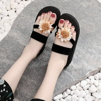 Ženske sandale s otvorenim prstima, Ležerne ljetne Japanke, ženske boemske sandale ukrašene mašnom i cvijećem,