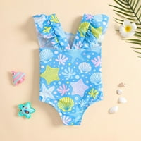 Dječji kupaći kostimi za djevojčice ljetni kupaći kostimi s volanima i printom iz crtića kupaći kostimi za plažu