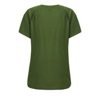 Ženske casual majice u poslovnom stilu pulover s izrezom i printom u obliku slova u, ležerna majica kratkih rukava,