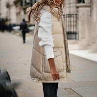 Ženski kaput najtopliji za žene jakna s pamučnom podstavom za slobodno vrijeme Majica Bez rukava pamučni prsluk