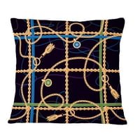 DesignArt trendi zlatni lanac uzorak 'Moderni jastuk za bacanje srednjeg stoljeća - 12x20