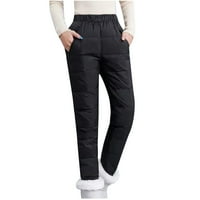 Ženske duge hlače u donjem rublju, Modne Ležerne jednobojne hlače visokog struka koje zadržavaju toplinu, crne