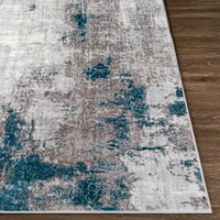 Umjetnički tkalci lutaju apstraktno područje prostirka, aqua siva, 5'3 7'3