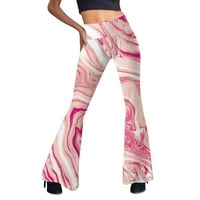 Pedort ženske hlače casual pamuk široka noga dugačka hlača povremene udobne lanene hlače ružičaste, 2xl