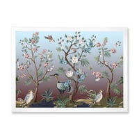 DesignArt 'chinoiserie s peonijima i pticama xi' tradicionalni uokvireni umjetnički tisak
