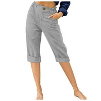 Ženske široke široke hlače u donjem dijelu, ravne hlače visokog struka, Ležerne hlače u sivoj boji u donjem dijelu